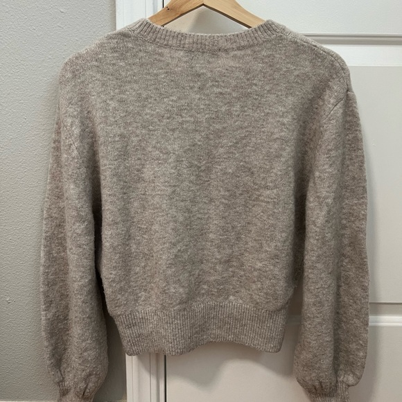 & Other Stories Gray Balloon Sleeve Sweater - Picture 2 of 5